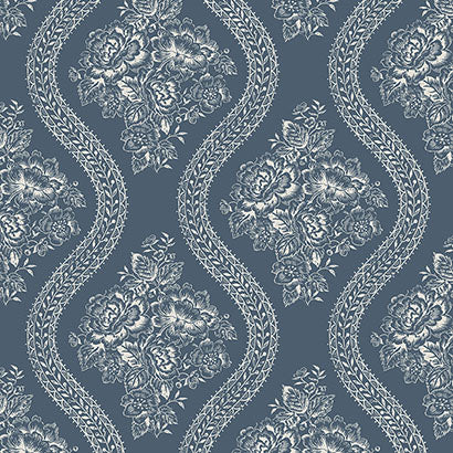 Essex Navy Blue Wallcovering | Jeffrey Stevens