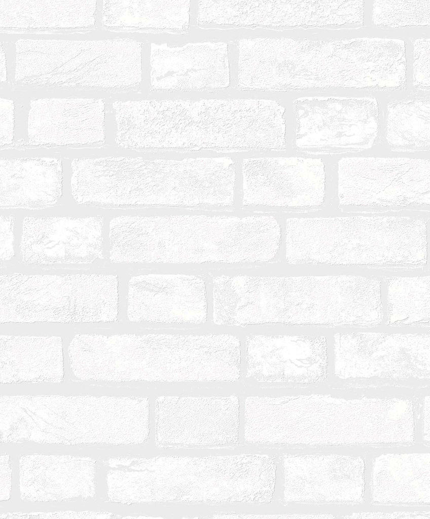 Malibu Vintage Brick Wallpaper - Industrial Brick - White | Malibu Wallpaper
