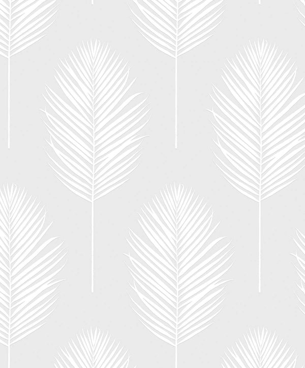 Palm Leaf Coastal Palm Leaf - White | Architectural Wallcoverings