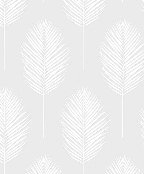 Malibu Palm Leaf Wallpaper - Coastal Palm Leaf - White | Malibu Wallpaper