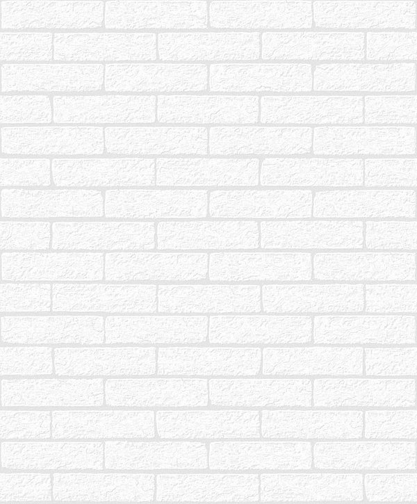 Limestone Brick Industrial Brick - White | Architectural Wallcoverings
