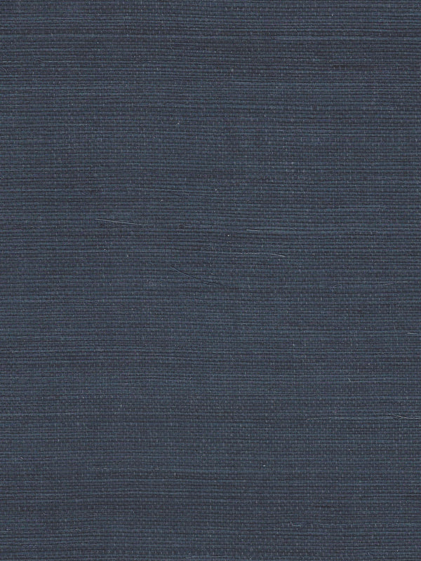 Pacific Sisal Navy Screen Printed - Beige Wallcovering | China Seas