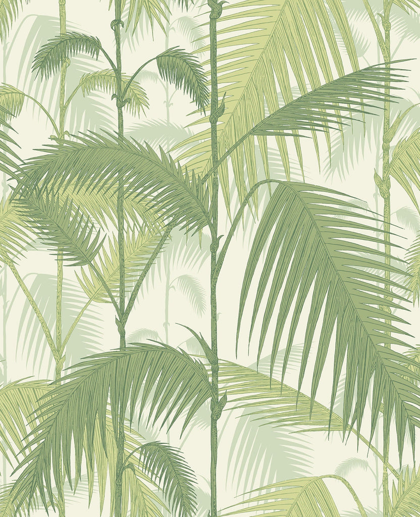 DWKK-152210-Sold Per Bolt (20.5in x 33ft) Palm Jungle Olive Green On White designer-wallcoverings-los-angeles