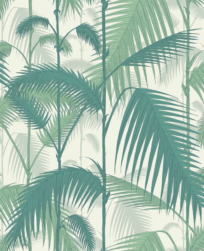 Palm Jungle Teal & Viridian on Chalk | Cole & Son