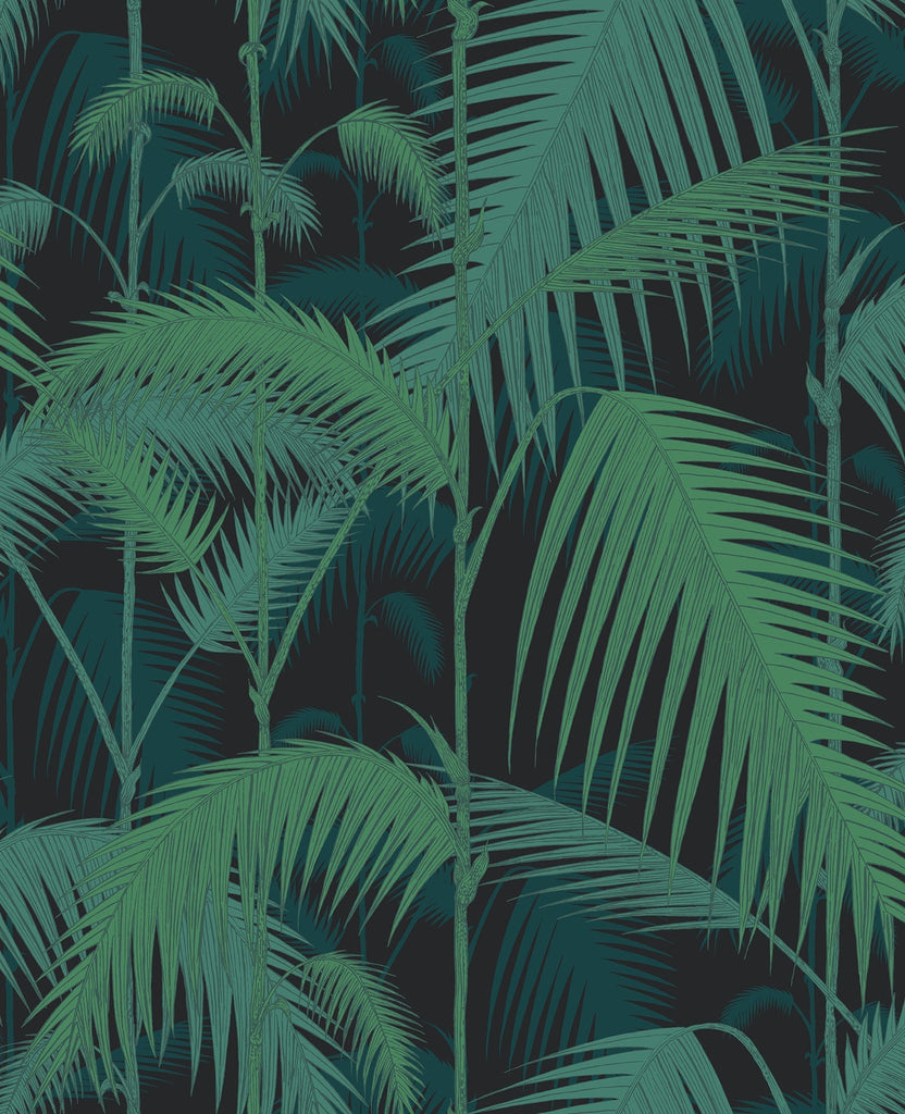 Palm Jungle Viridian on Charcoal | Cole & Son