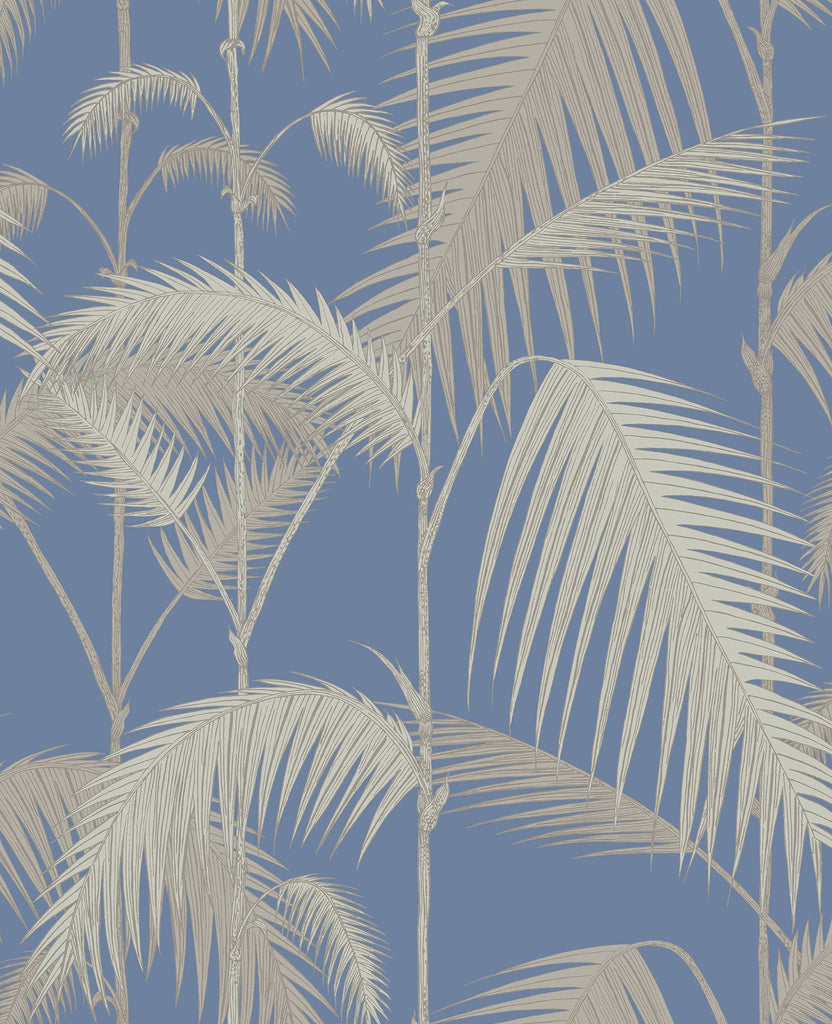 Palm Jungle Metallic Silver & Linen on Hyacinth | Cole & Son