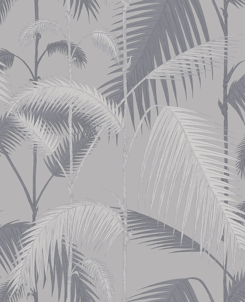 Palm Jungle Heath Grey on Metallic Silver | Cole & Son