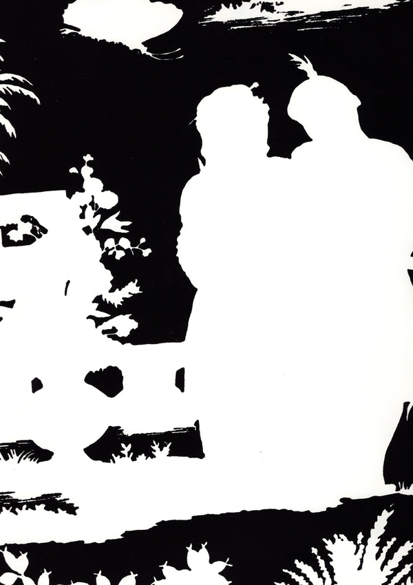 Paradise Background Black on Off White Screen Printed | China Seas