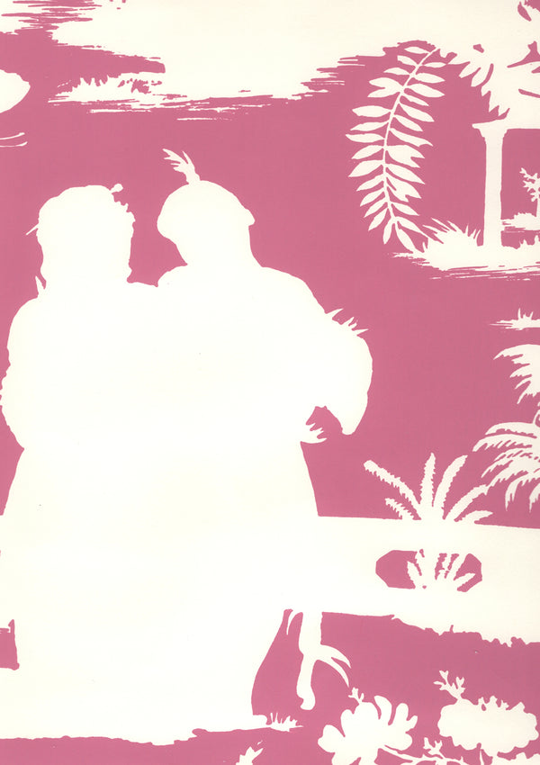Paradise Background Lilac On Almost White Screen Printed | China Seas