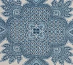 Medium Blues Cream Blotch on Cream Linen