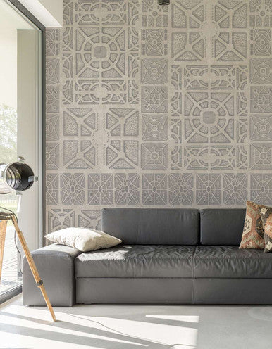Parterre Promenade Light Gray | Mural Source