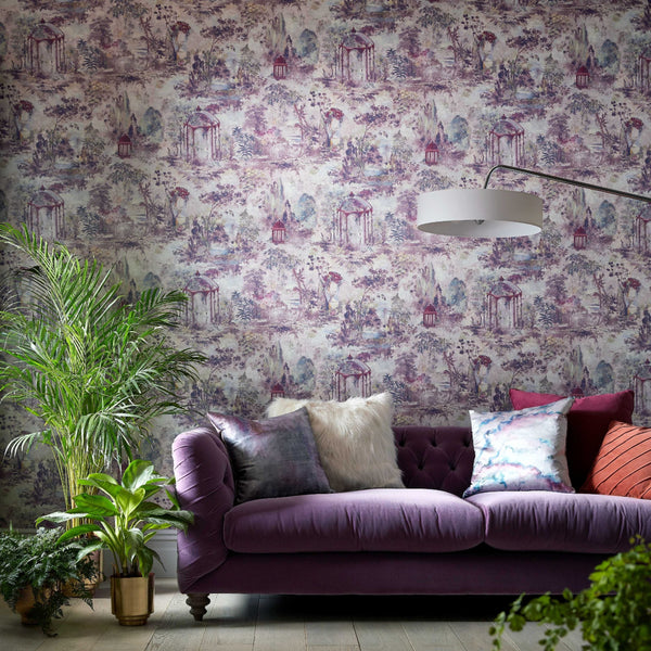 Pavilion Rose - Pink Wallcovering | 1838 Wallcoverings