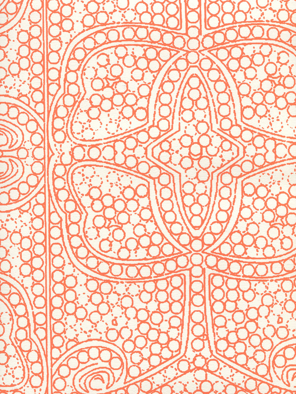 Persia Orange_on_almost_white Screen Printed - Cream Wallcovering | China Seas