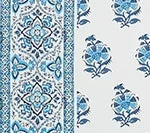 Multi French Blue on White Linen