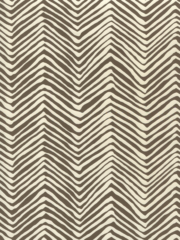 Petite Zig Zag Brown on Off White Screen Printed | China Seas