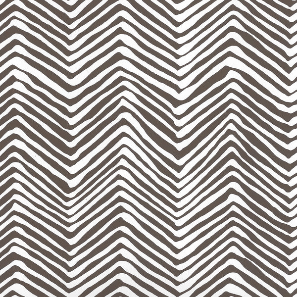 Petite Zig Zag Brown on White Vinyl Screen Printed | China Seas