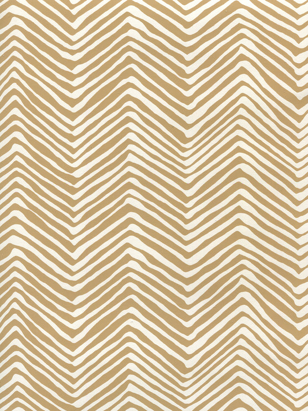Petite Zig Zag Camel II on Almost White Screen Printed | China Seas