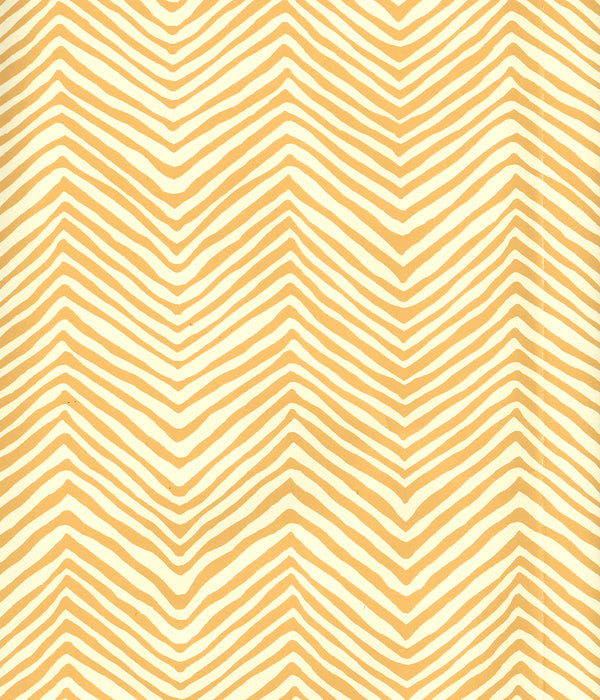 Petite Zig Zag Inca Gold on Off White Screen Printed | China Seas
