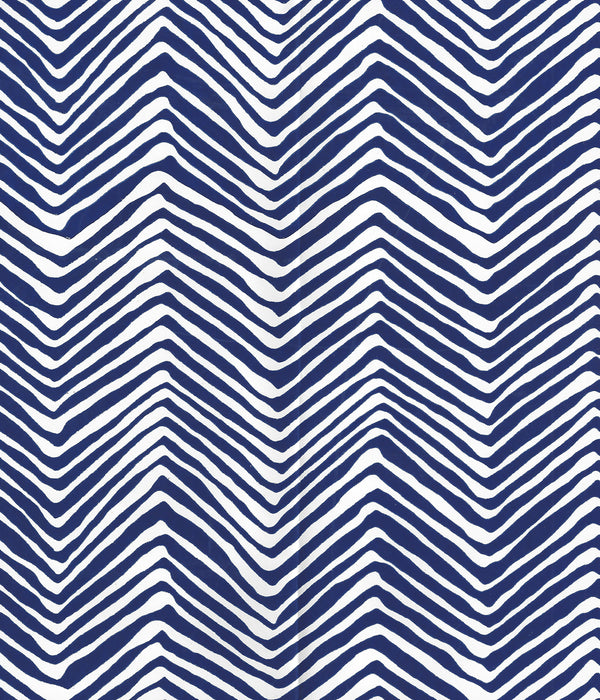Petite Zig Zag Navy on White Vinyl Screen Printed | China Seas