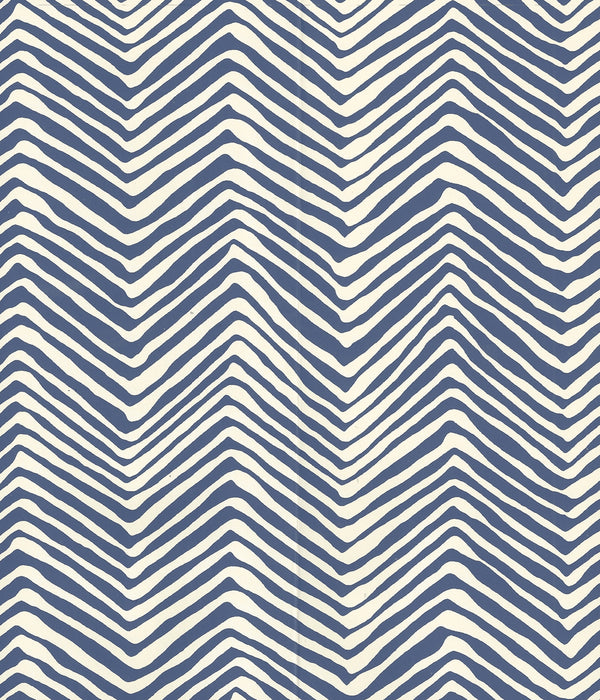 Petite Zig Zag New Navy on Off White Screen Printed | China Seas