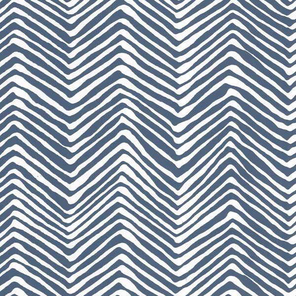 Petite Zig Zag New Navy on White Vinyl Screen Printed | China Seas