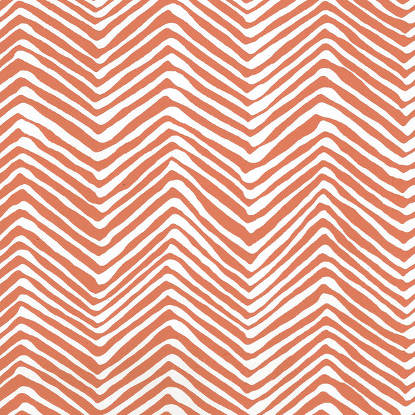 Petite Zig Zag New Shrimp on White Vinyl Screen Printed | China Seas