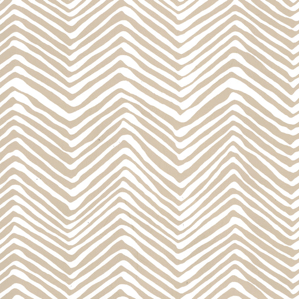 Petite Zig Zag Sand on Almost White Screen Printed | China Seas