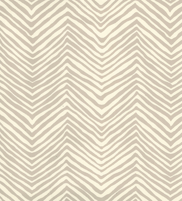 Petite Zig Zag Taupe on Off White Screen Printed | China Seas