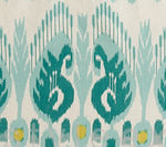 Petra Ikat, Turquoise / Pistache on Linen