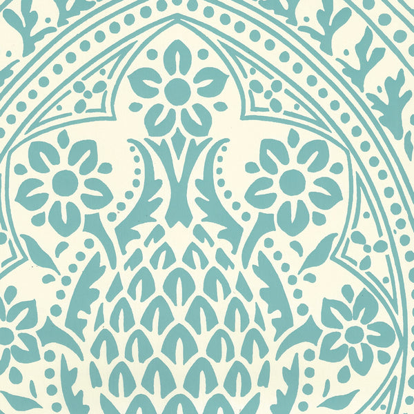 Pina Dark Turquoise on Off White Screen Printed | China Seas