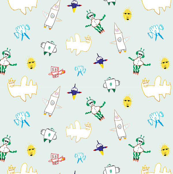 Planet Chillin Blue Thunder | Abnormals Anonymous Wallcovering