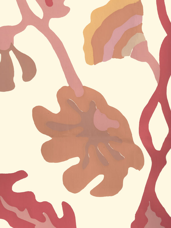 Potalla Salmons Yellow on Off White Screen Printed | China Seas