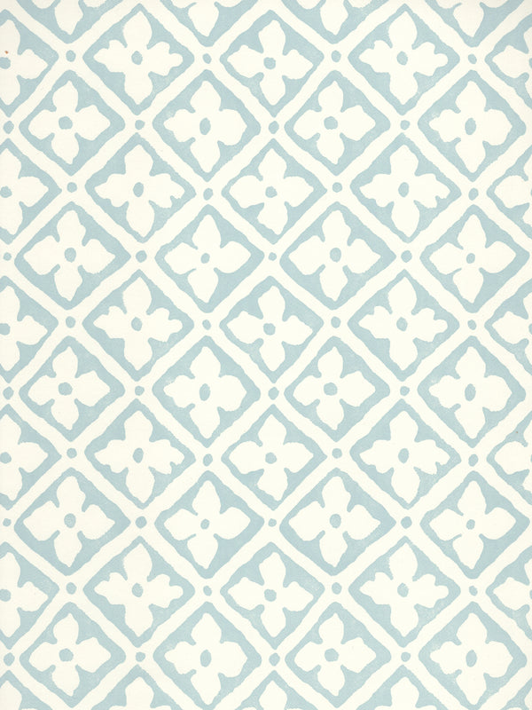 Puccini Classic Blue on Almost White Screen Printed | China Seas