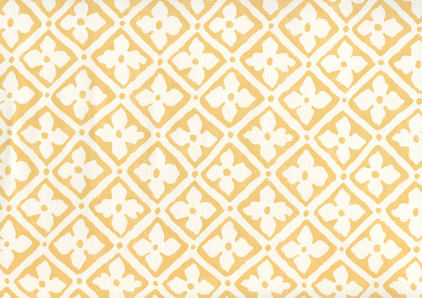 Puccini Inca on Almost White Screen Printed - Cream Wallcovering | China Seas