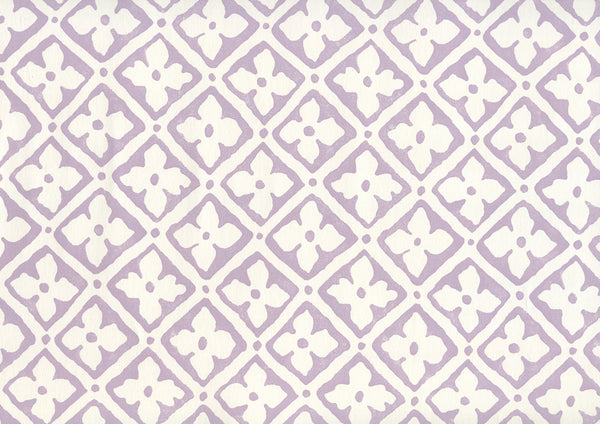 Puccini Lavender on Almost White Screen Printed | China Seas