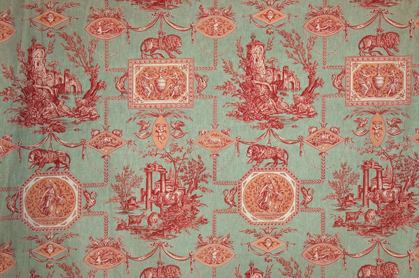 Les muses et le lion Rouge Celadon | Pierre Frey