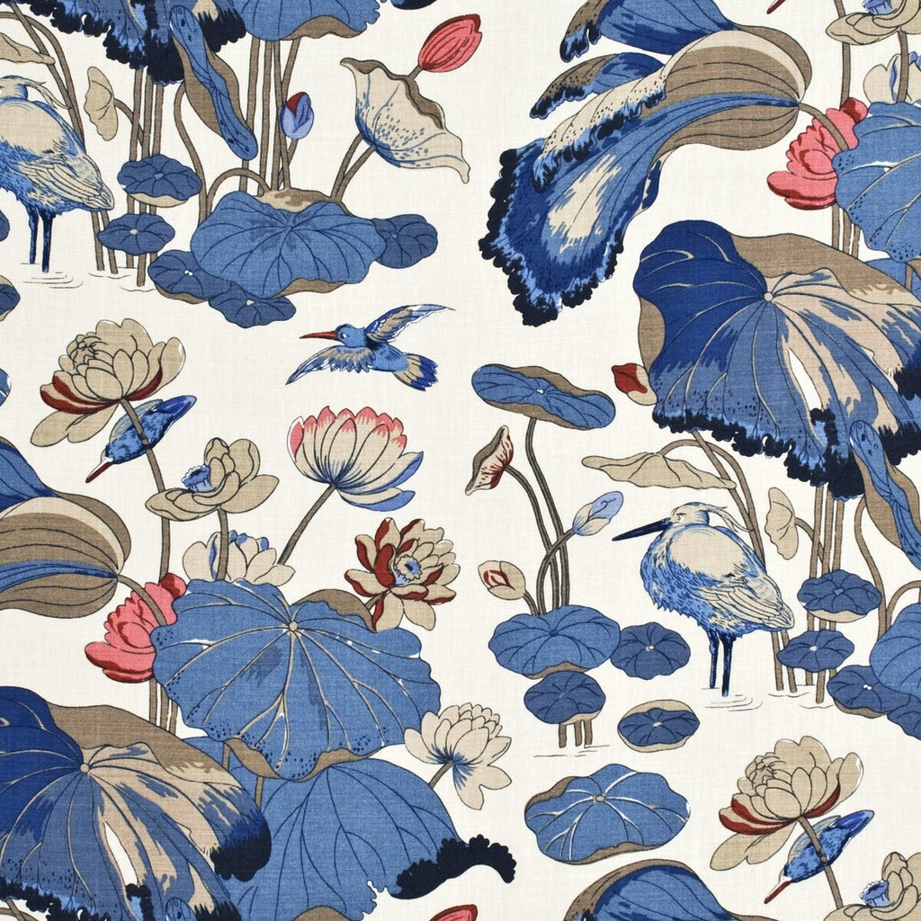 Samples and Purchasing available for Nympheus - Linen - Indigo/Marine/Linen  By G P & J Baker | Perennia |  Multipurpose Print at Designer Wallcoverings and Fabrics