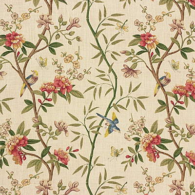 Samples and Purchasing available for Peony & Blossom - Sage/Beige Beige By G P & J Baker | Perandor Collection |Botanical & Floral Flora & Fauna Multipurpose Print at Designer Wallcoverings and Fabrics