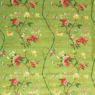Samples and Purchasing available for Peony & Blossom - Apple Green/Brick Green By G P & J Baker | Perandor Collection |Botanical & Floral Flora & Fauna Multipurpose Print at Designer Wallcoverings and Fabrics