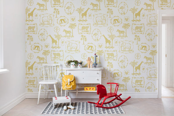 Animal Party - Yellow | Rebel Walls