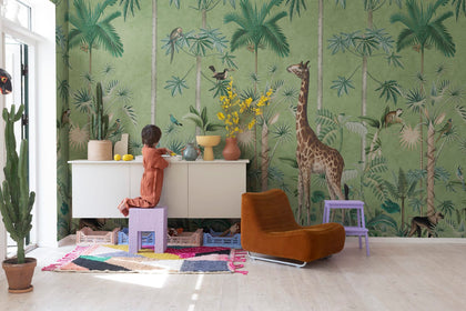 Giraffe's Stroll, Emerald | Rebel Walls