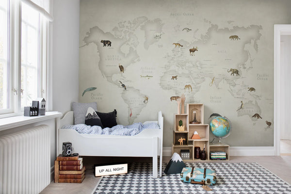 Animal World - Sage Gray | Rebel Walls