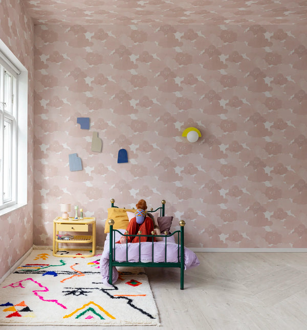 Happy Clouds - Pink | Rebel Walls