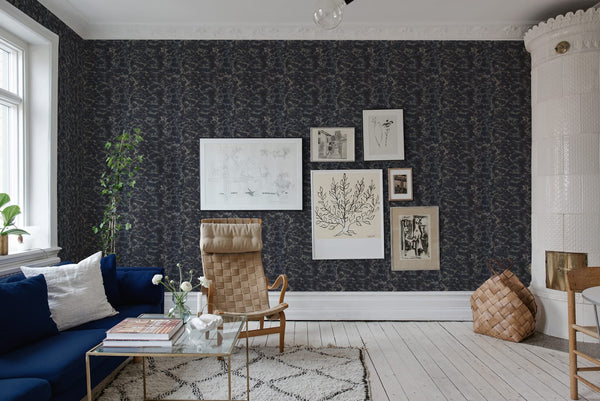 Flow Mini Deep Blue Wallcoverings | Rebel Walls