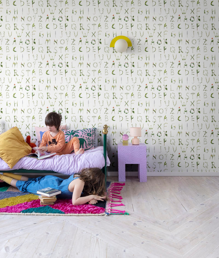 Floral Alphabet Mini Swedish Wallcoverings