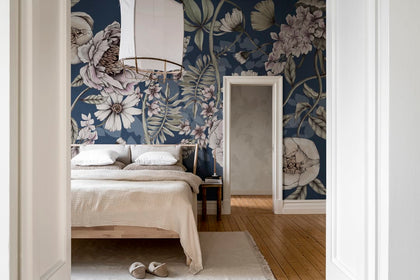 Spring Flower, Dark blue | Rebel Walls