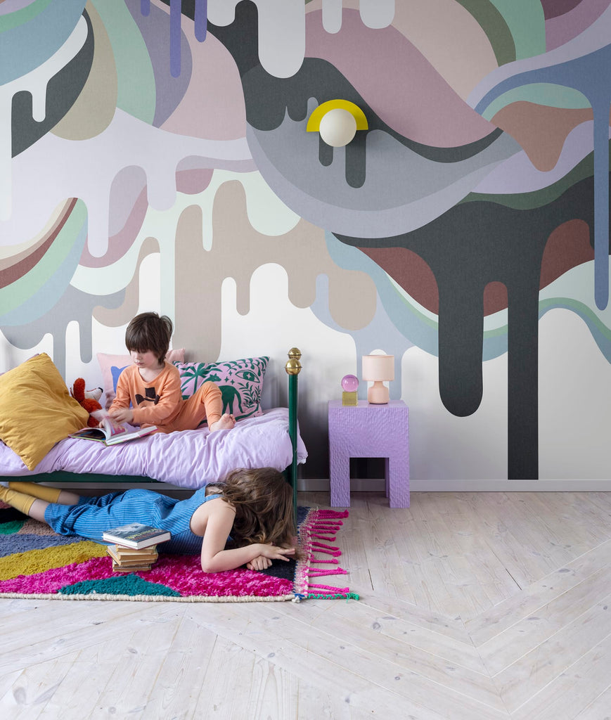 Dripping Ice Cream Retro Wallcoverings