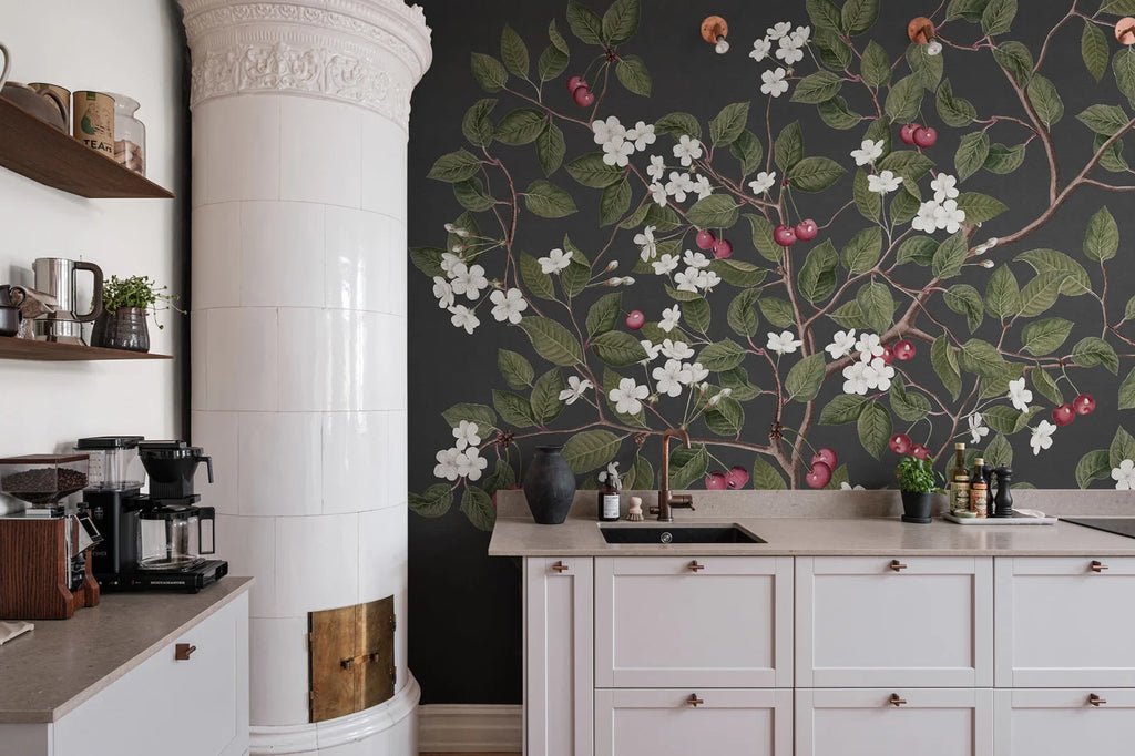 Cherries, Midnight Wallcoverings