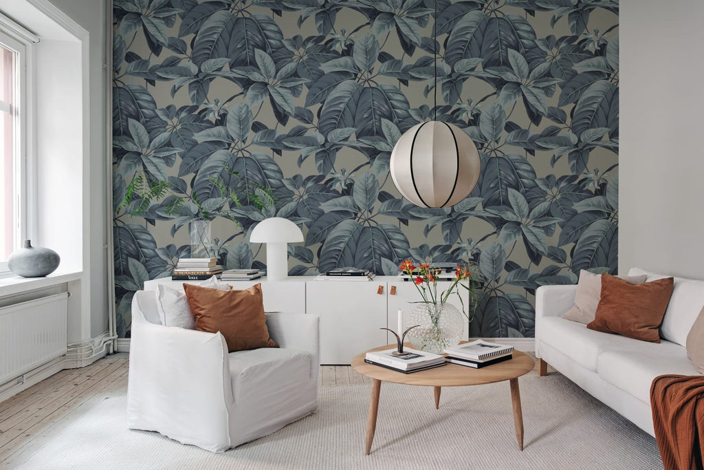 Chestnut, Blue Wallcoverings