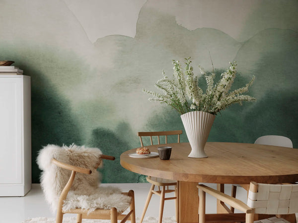 Flowing Hills, Green Wallcoverings | Rebel Walls
